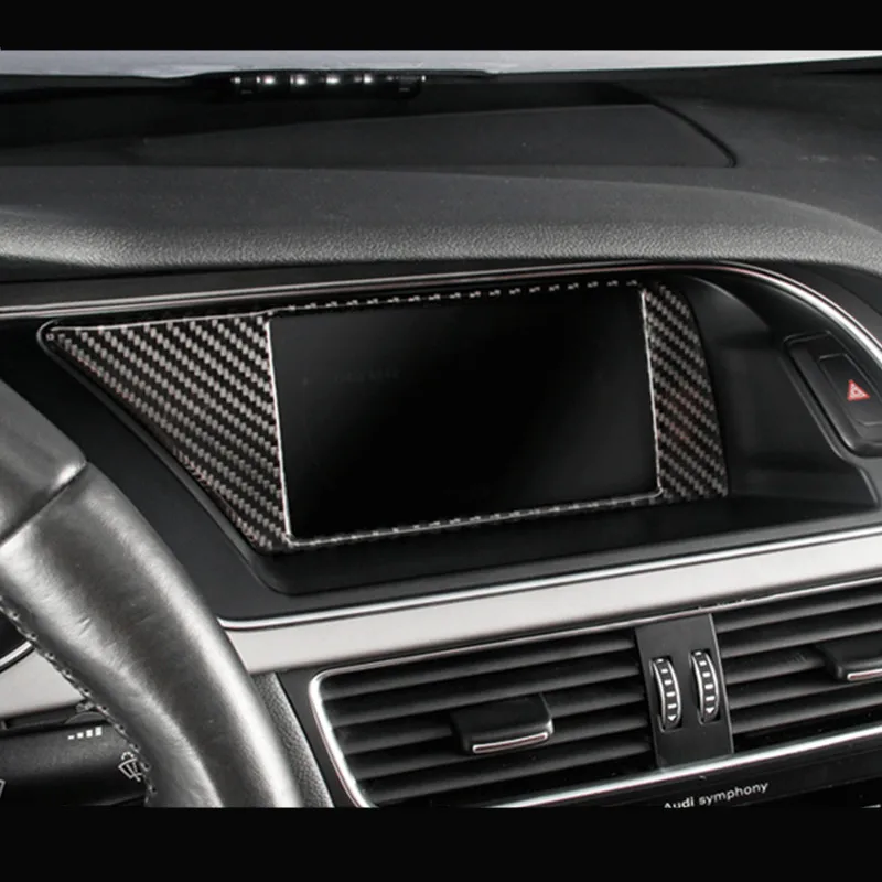 Carbon Fiber Navigation Panel Warning Lamp Frame Air Conditioning Outlet Decoration Cover Trim For Audi A4 B8 2009-2016 LHD | Автомобили и