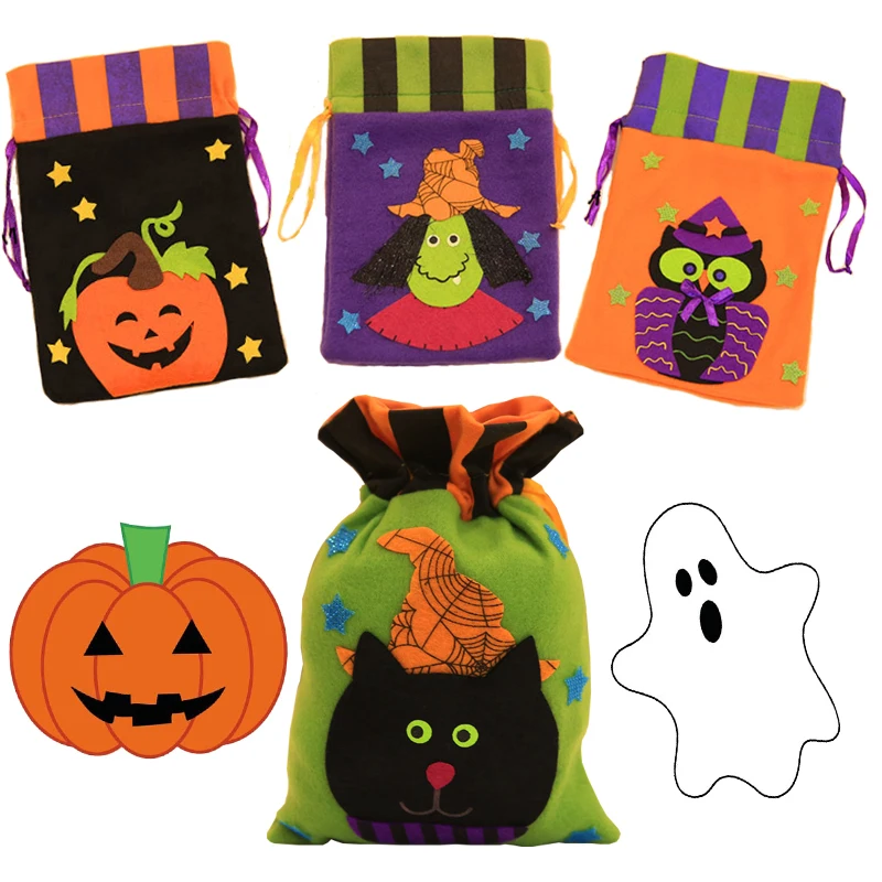 Сумка для конфет из матовой ткани на шнурке Хэллоуина | Дом и сад