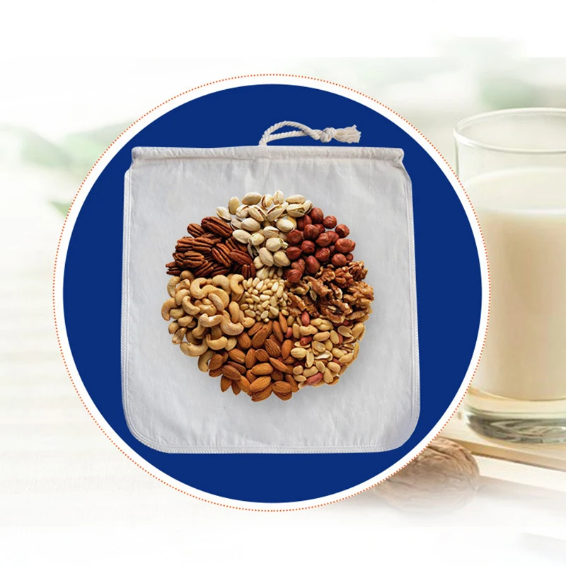 

4 Size Cotton Reusable Food Filter Tea Coffee Juice Filter Bag Fine Mesh Nut Milk Bag Reusable Almond Milk Bag Strainer Product