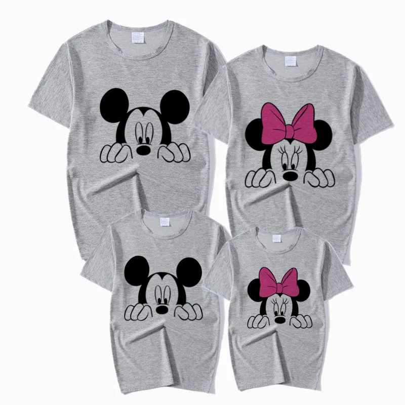 Одинаковые комплекты для всей семьи с забавным принтом мыши футболка мама папа