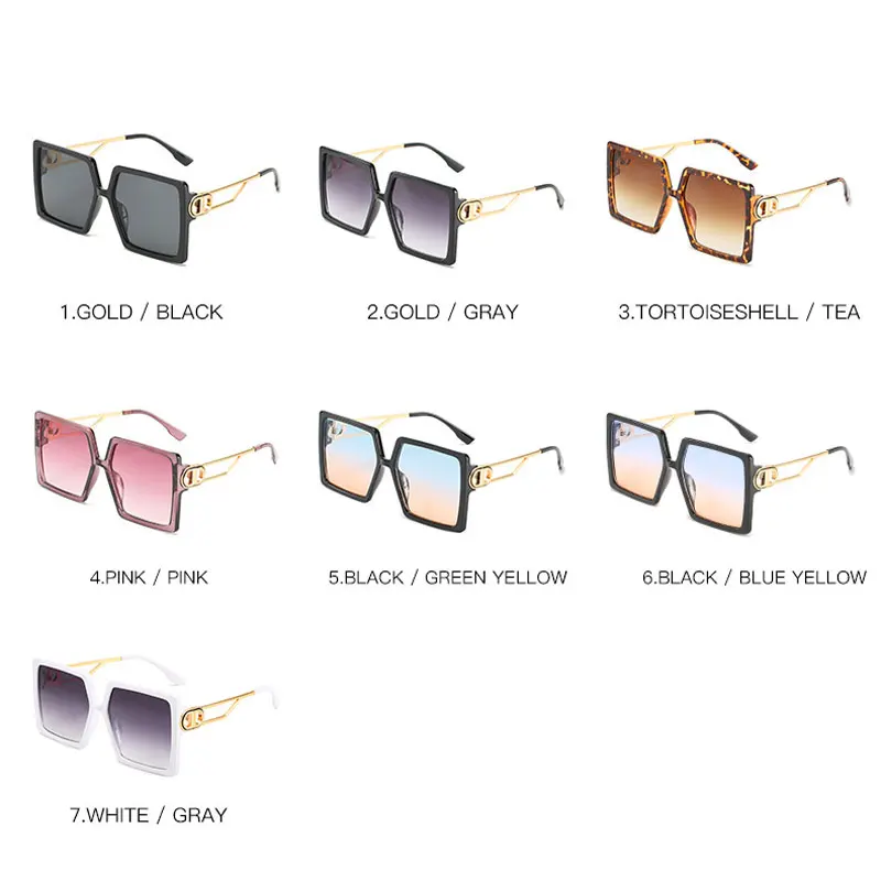 Женские солнцезащитные очки большого размера дизайнерские Роскошные брендовые