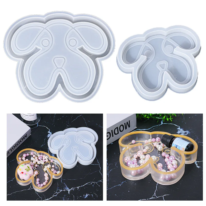 

Storage Tray Epoxy Mould Dog Tray Decoration Silicone Mold DIY Jewelry Tray Mould Snack Box Silicone Mold Set-up Molds
