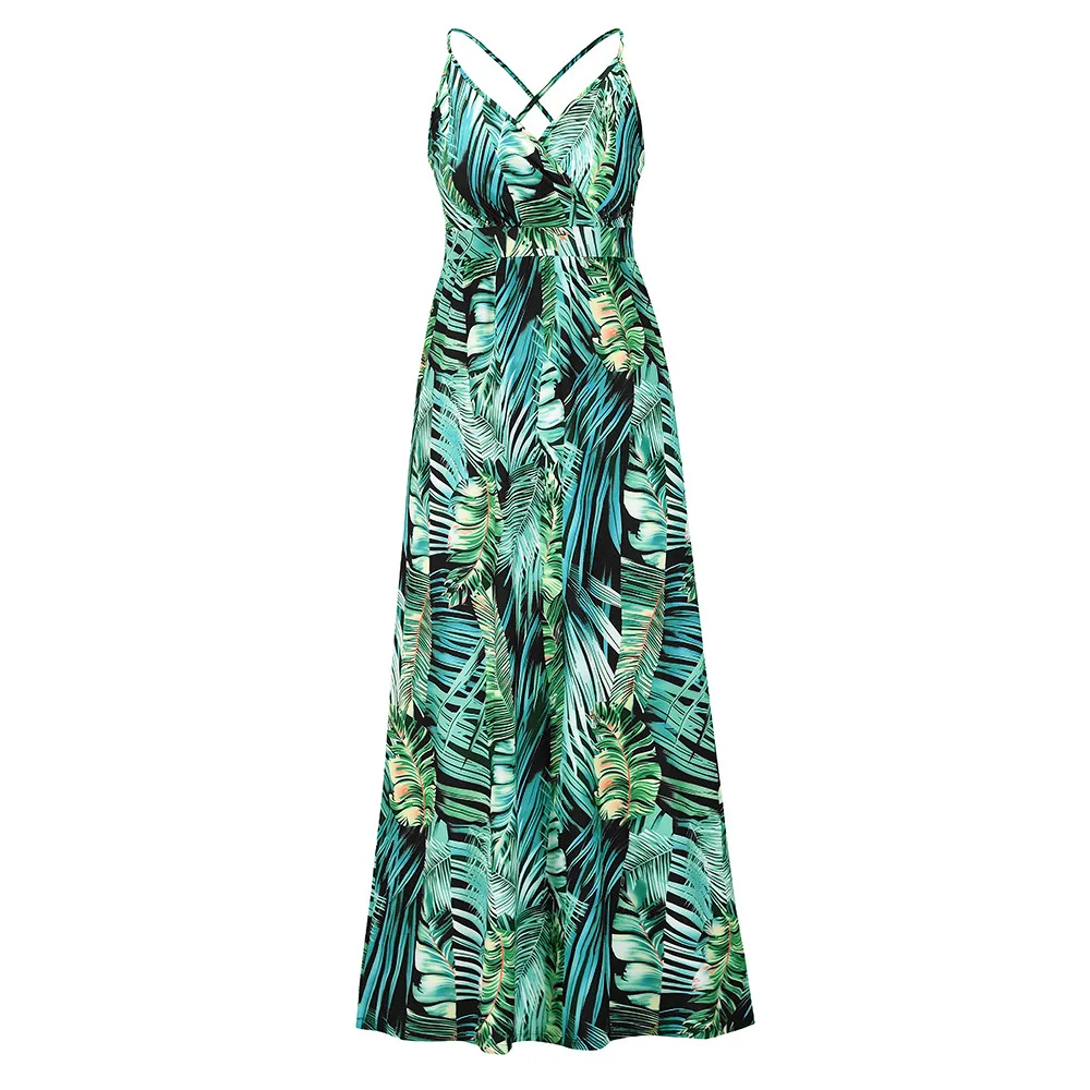 

Women Dress Summer New Floral Print Backless Dress Women Bohemian Sundresses Long Dress Fashion Vestido Feminino Donsignet