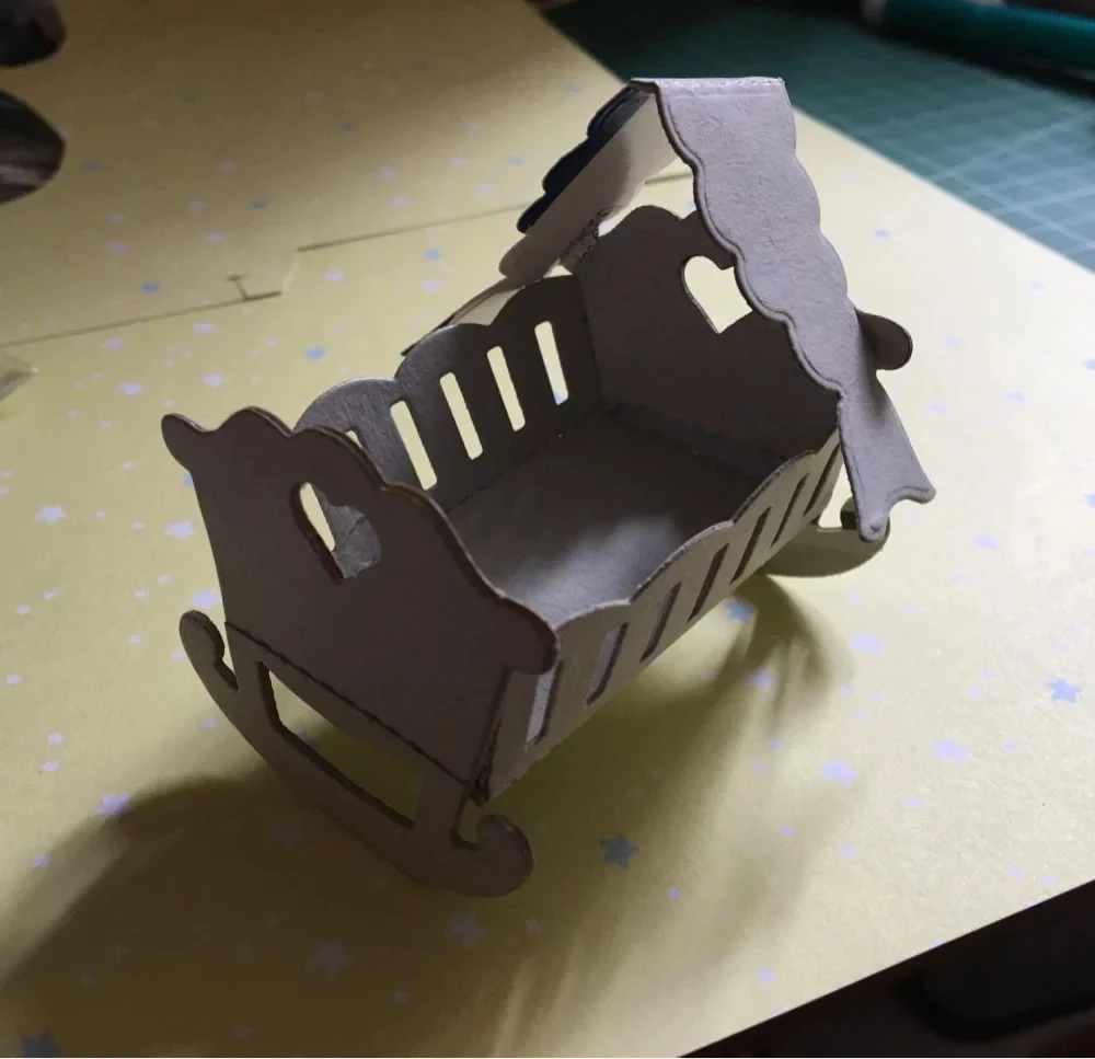 Мини детская колыбель корзина ремесло высечки металла штампы 3D DIY Скрапбукинг