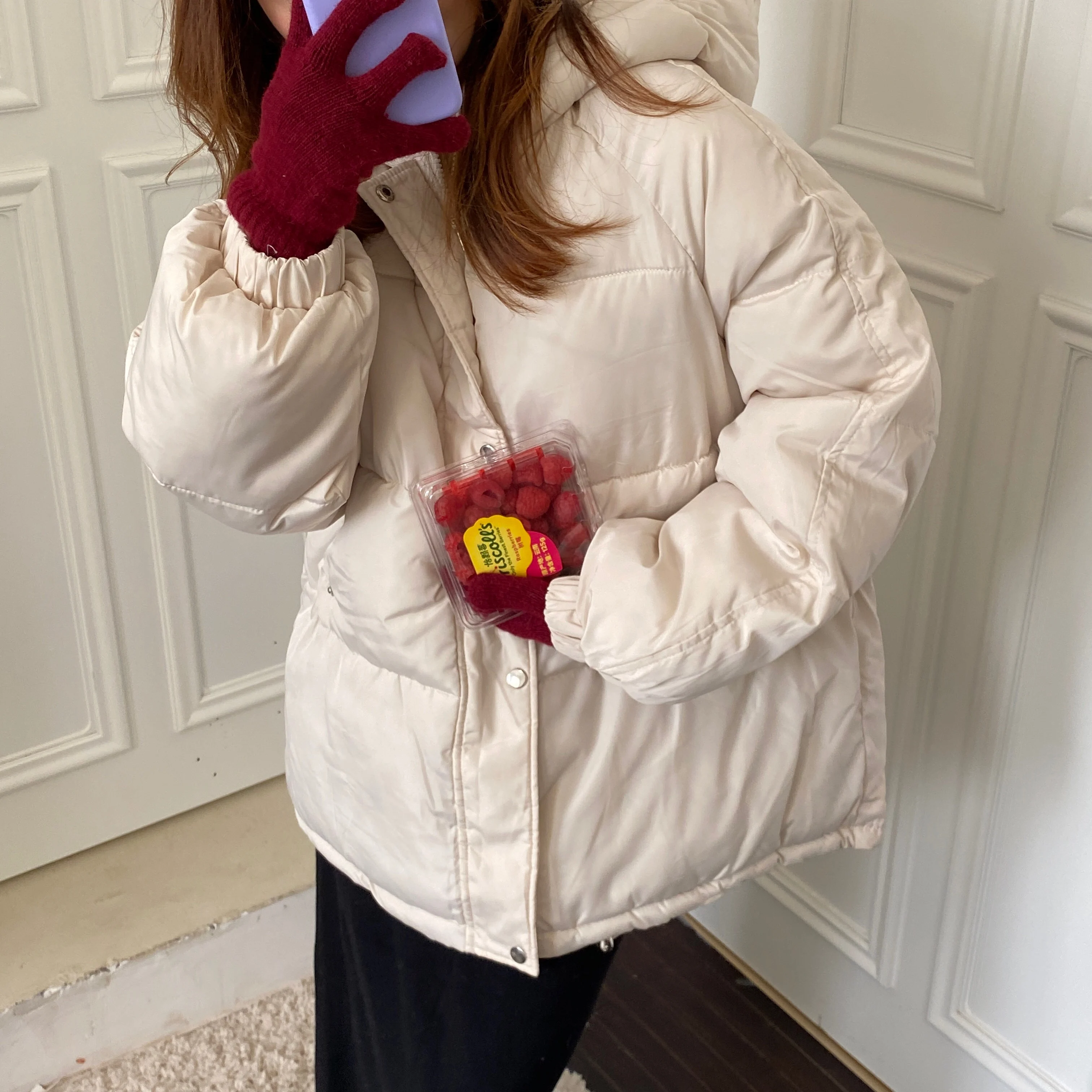 

HziriP New OL Warm Winter Coats and Jackets Warm Women Parkas Cotton-padded Thick Bread Clothing Loose Parkas Female Hooded Coat