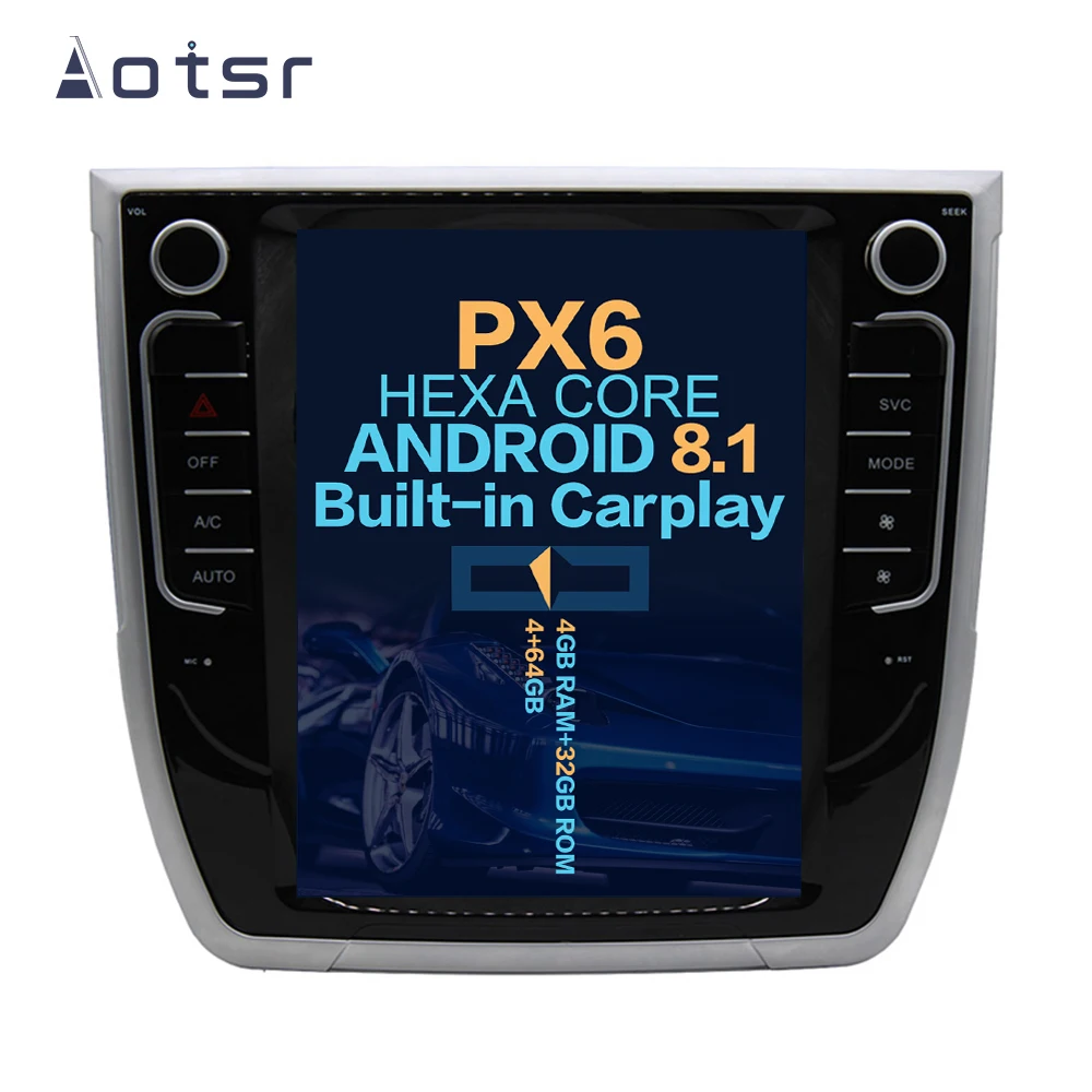 Автомобильный DVD плеер Aotsr Tesla с вертикальным экраном 10 4 дюйма Android 8 1 GPS навигацией