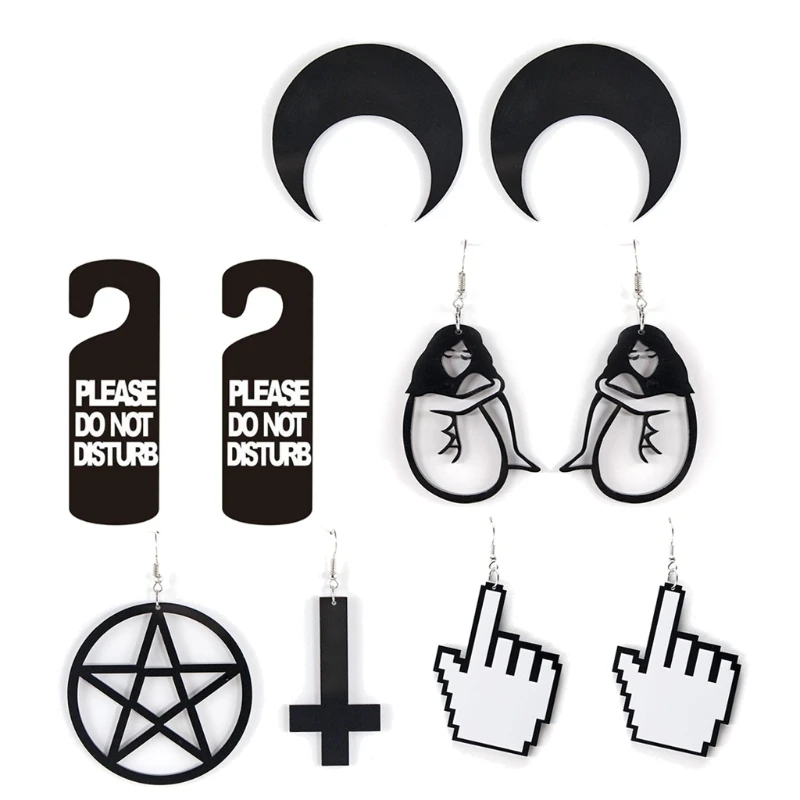 

5 Pairs Lovely Acrylic Dangle Stud Earrings Kit Nightclub Exaggeration Earring E56A