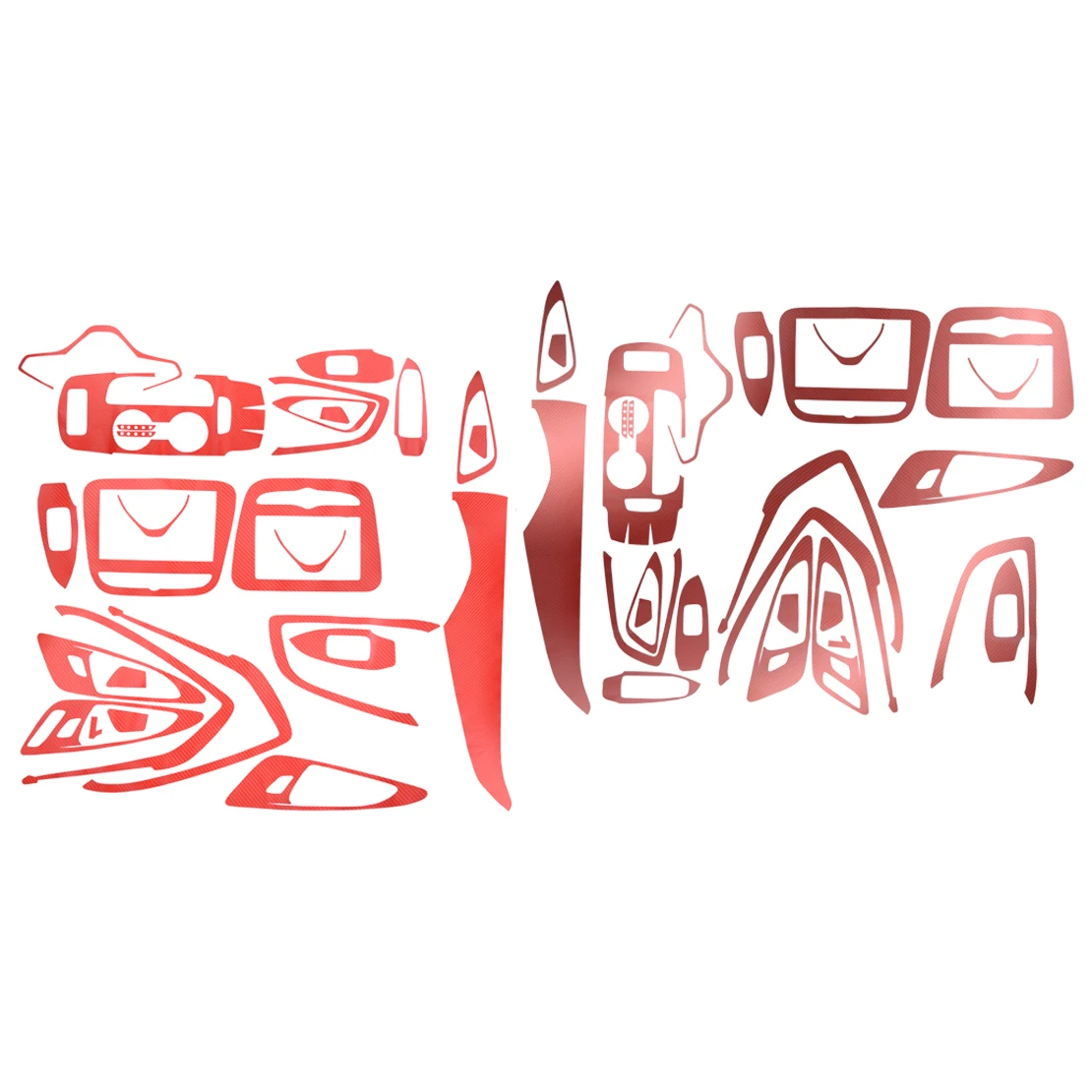 

1 Set Carbon Fiber Style Red Car Interior Decor Window Control Panel Kits Trims Stickers Fit For Chevrolet Malibu 2016-2019 LHD