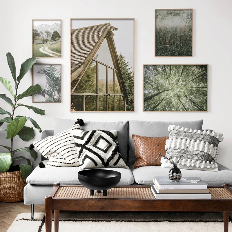 

Canvas Painting Nordic Rural Art Posters Forest Leaves Print Picture Suitable for Living Home Decor and Bedroom Wall Decoration