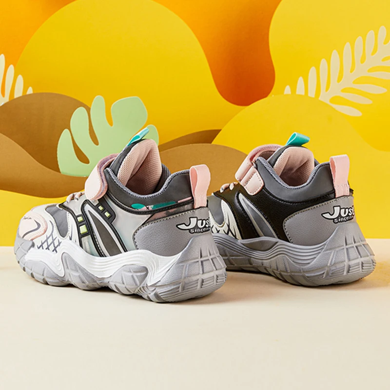 Zapatillas de deporte informales para ni&ntilde;o y ni&ntilde;a, zapatos coloridos de tendencia, EVA, fondo suave, antideslizante, botines para correr, suministros de actividades-3