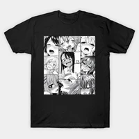 2021 menwomens summer black street fashion hip hop ahegao face hentai anime manga t shirt cotton tees short sleeve tops