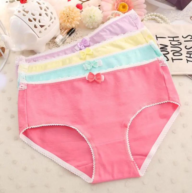 15PCS Cotton Briefs Women Underwear Panties Low Rise Lace Ladies Underpants Solid Woman Intimates Lingerie Lot Soft Female Paty