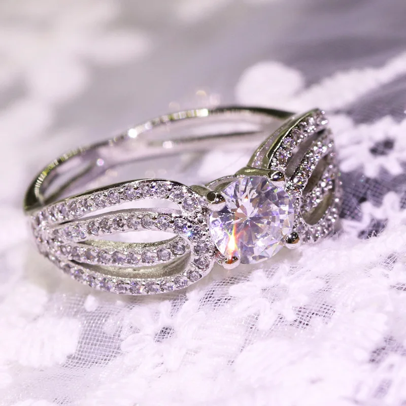 Настоящее серебро 925 пробы VVS1 алмаз 2 карата кольцо для женщин роскошный не