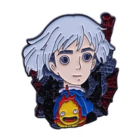 hoseng howls moving castle enamel pin cartoon movie brooch anime fan collection badge backpack fashion jewelry hs_833