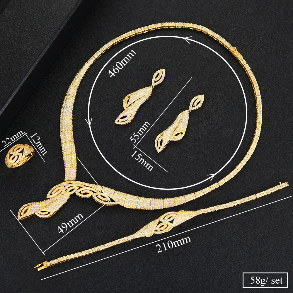 

missvikki Luxury Cute 4PCS Brand New Jewelry Set For Women Wedding Zirconia Indian African Bridal Jewelry Set 2020 High Quality