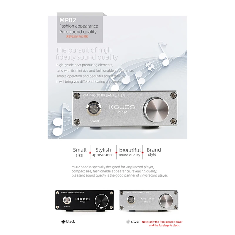 KGUSS MP02 phono preamplifier vinyl record player mini MM PHONO preamp | Электроника
