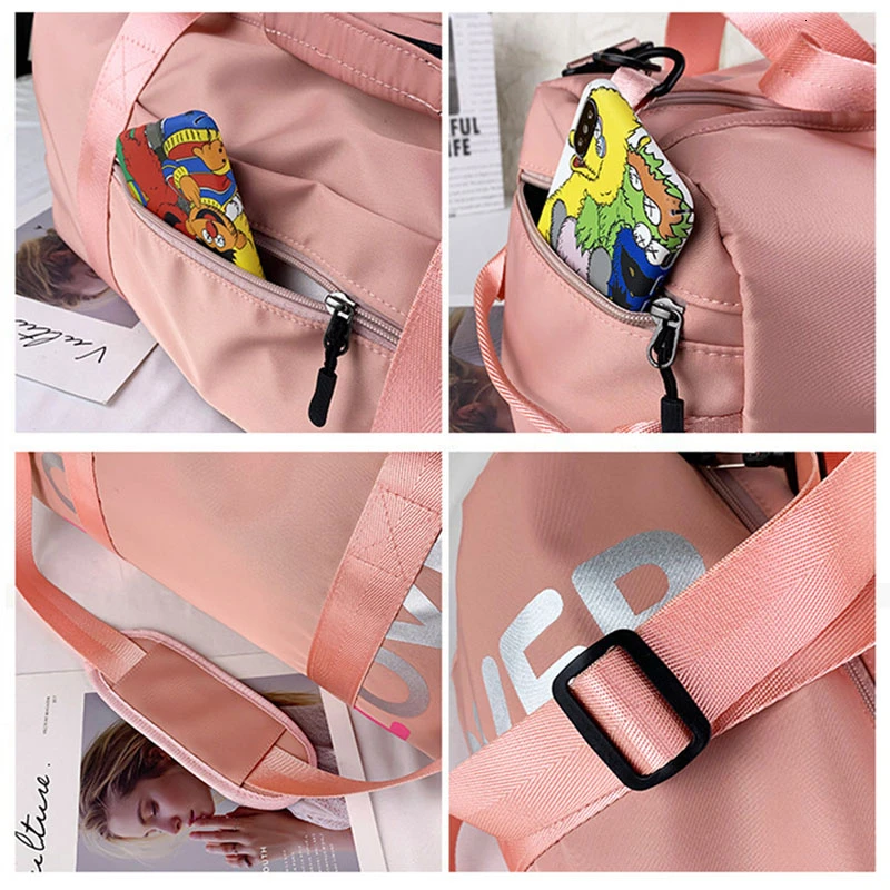 SNUGUG нейлоновая розовая спортивная сумка для мужчин и женщин новая мужская