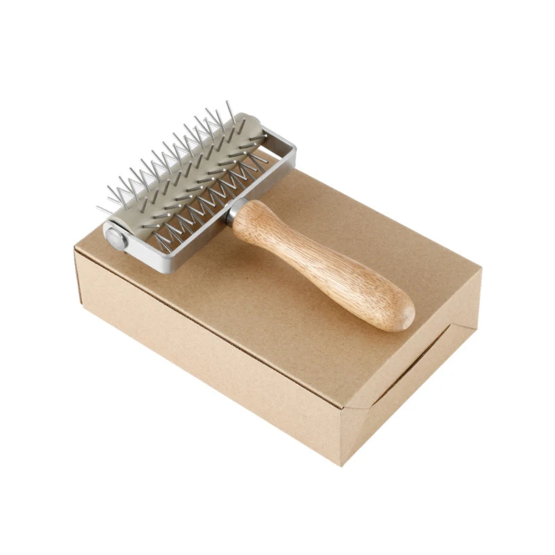 Stainless Steel Wheel Pizza Bread Needle Punchers Roller Pie Pastry Dough Pitter Durable Wooden Handle Bakeware Scissors | Дом и сад