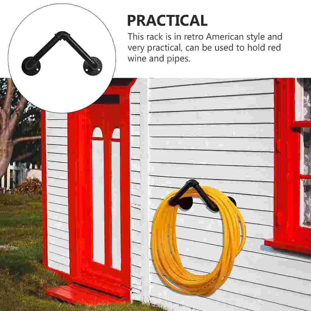 1Pc American Style Iron Craft Bracket Red Rack Pipe (Black) |