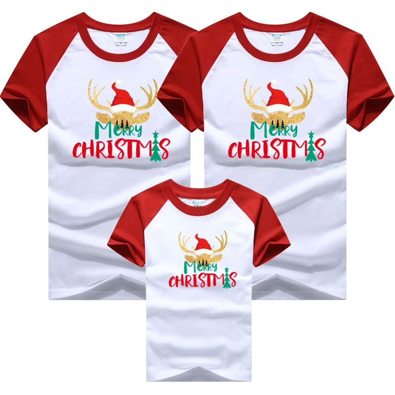 

Christmas Family Matching Outfits Daddy Mom Kids T-shirt Christmas Family Matching Clothes Father Son Mother Daughter Clothes