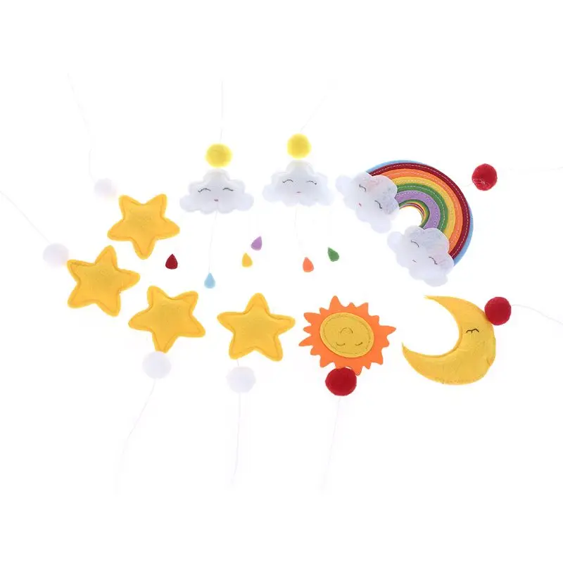 

Baby Clouds Stars Mobile Rattles Toys Bed Bell Wind Chimes Kids Children Room Hanging Decorations Handmade Non-woven DIY DXAD