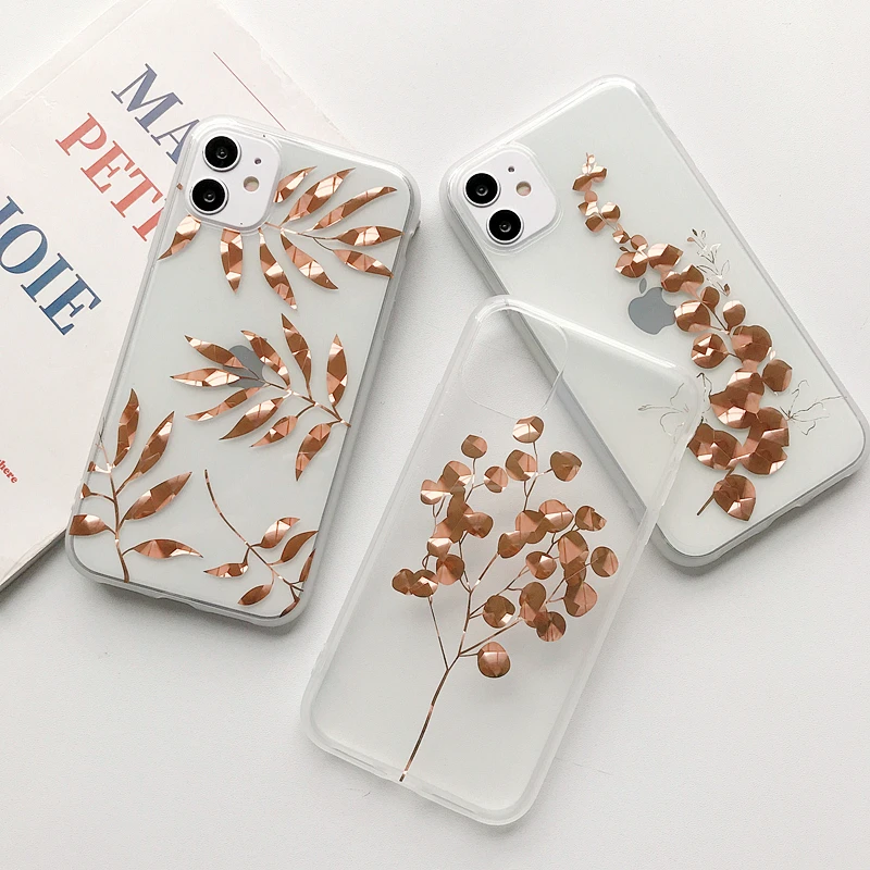 Роскошный чехол для iPhone 11 Pro Max 7 8 Plus X XS XR мягкий Блестящий Прозрачный с золотыми
