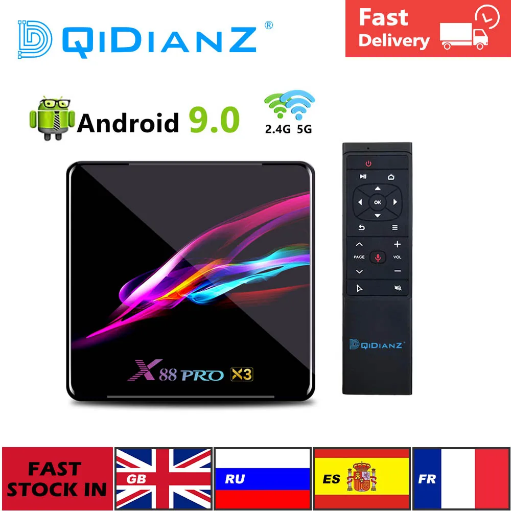 Новый X88PROX3 Android 9 0 Smart TV Box 4 Гб 128 S905X3 Quad Core 4K 1080P 2 4G & 5G Wi Fi голосового помощника Google