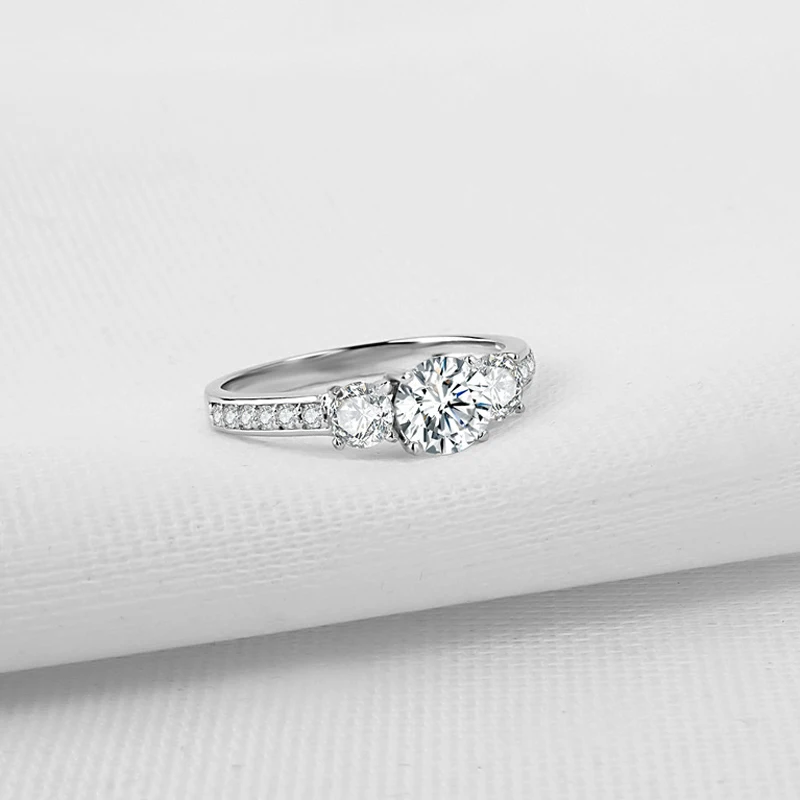 

Knobspin Romantic 100% 925 Sterling Silver Engagement Rings For Women High Carbon Diamond Party Fine Jewelry Gift
