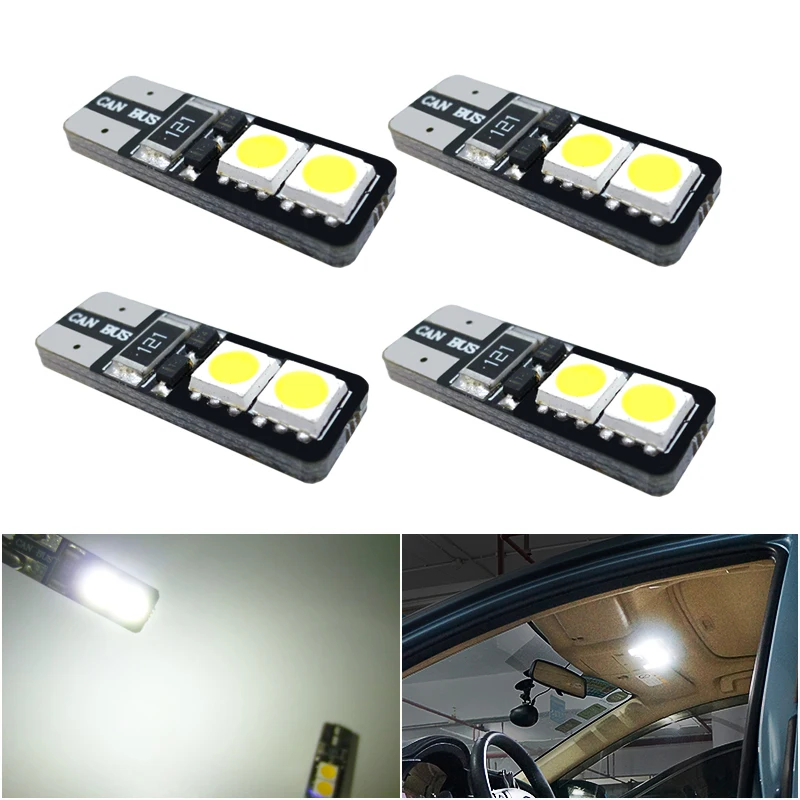 4x W5W T10 Светодиодные лампы Canbus автомобильные внутренние фары для VW Passat Mazda 5 Shkoda Rapid