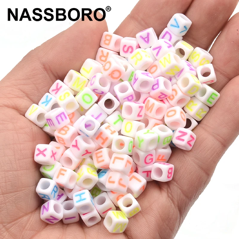 

6mm Mixed Letter Cube Acrylic Beads Loose Spacer Charms Beads for Jewelry Makeing DIY Handmade Bracelet Accessories