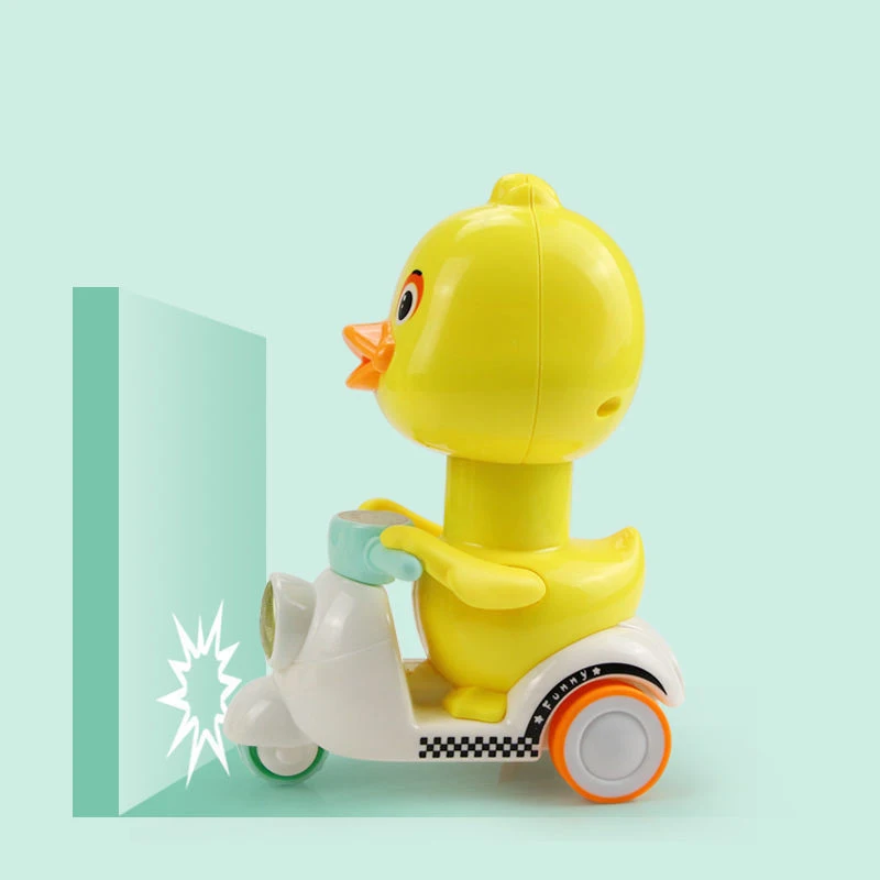 

1pc Press and Run Duck Toys For Children Gifts Wholesale Fun Baby Clockwork Toy Little Yellow Duck Motorcycle