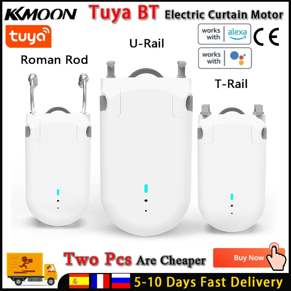 

Tuya APP Electric Curtain Motor BT Remote Voice Control Switch Robot Timer Setup Curtain Opener Support Percentage Control