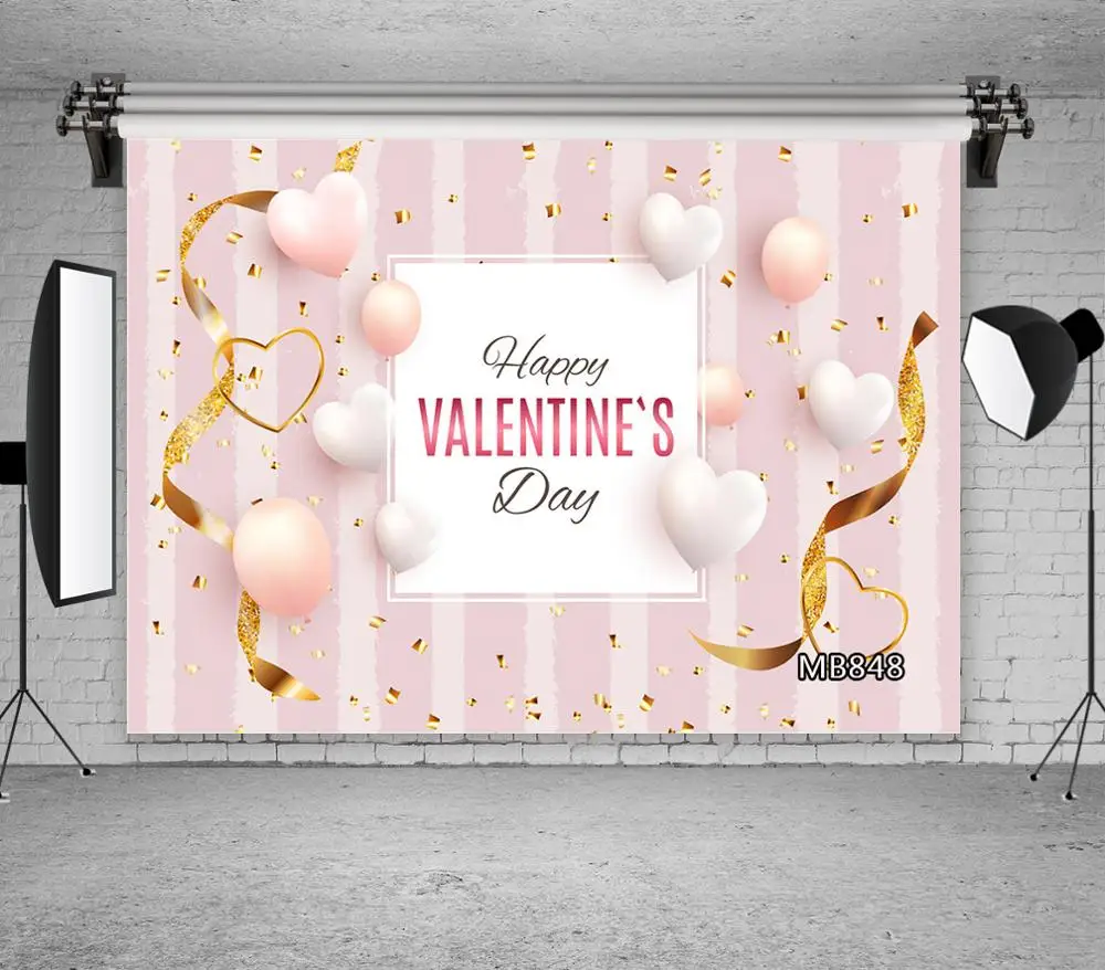 Любовь Сердце шар розовый белый полосатый фото фон Счастливый День святого