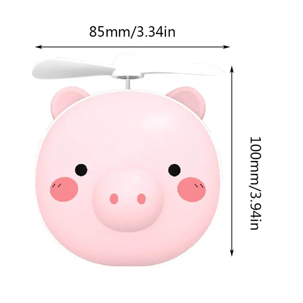 Дрожащий голос Мода Led заполняющий свет мультфильм свинья мини Usb Зеркало Косметическое маленький вентилятор карманный портативный ветер