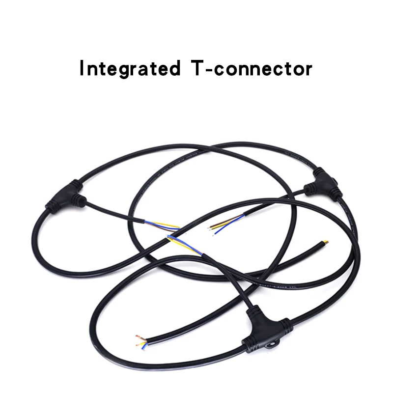 

T Type Waterproof Connector Tee Outdoor Light String 2 3 4Pin 0.3 0.75 1.5 Square Wire Connector Line Lighting Cable Connectors