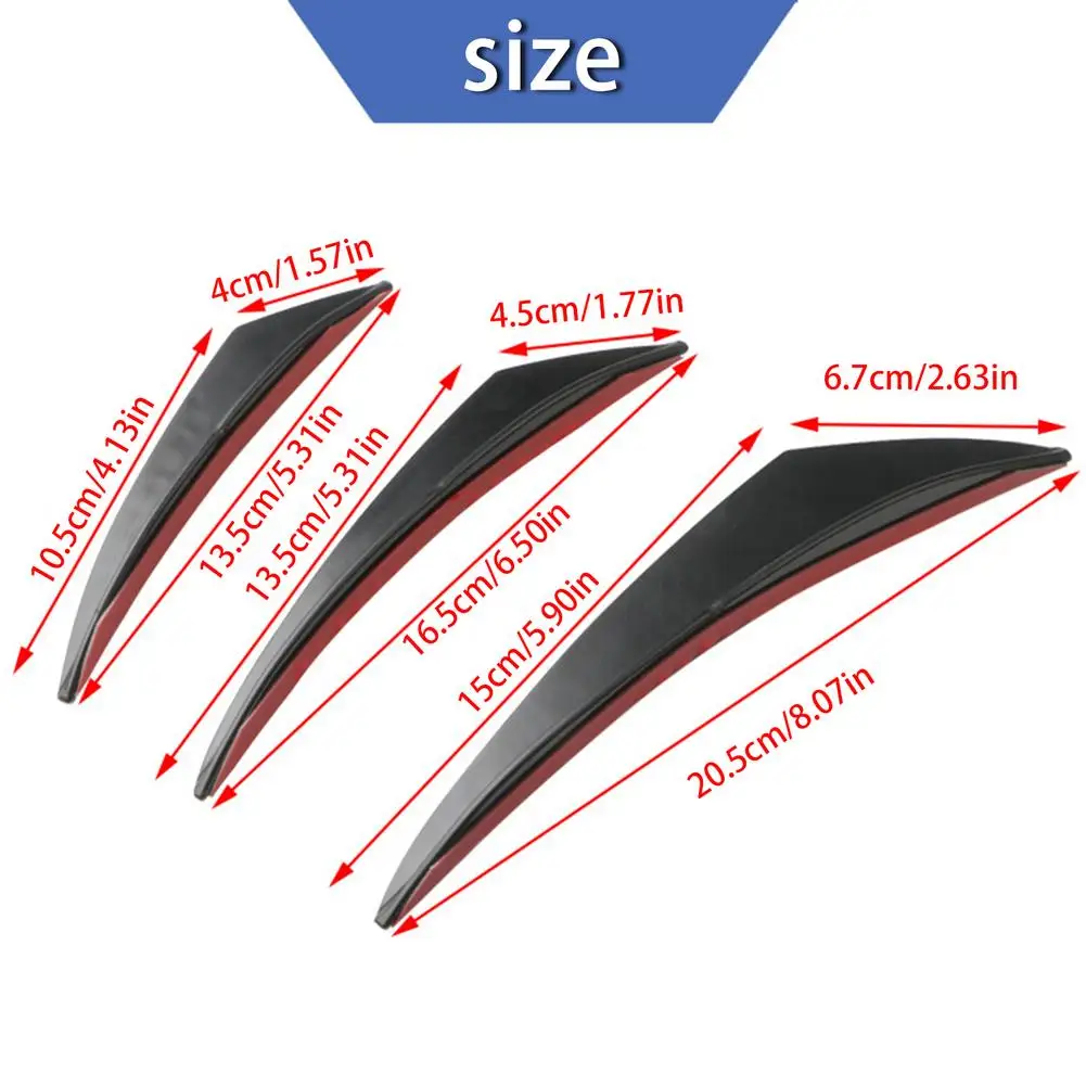 

6PCS Universal Front Bumper Lip Carbon Fiber Car Body Spoiler Car Styling Accessorise