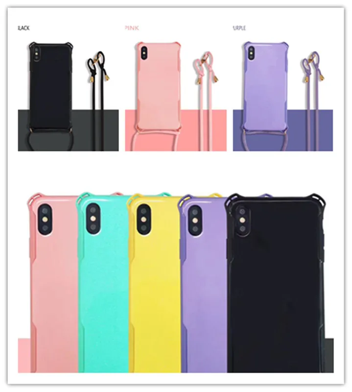 Чехол для мобильного телефона 360 с перекрестным чехлом и ремешком на шее iPhone 6 6S 7 8