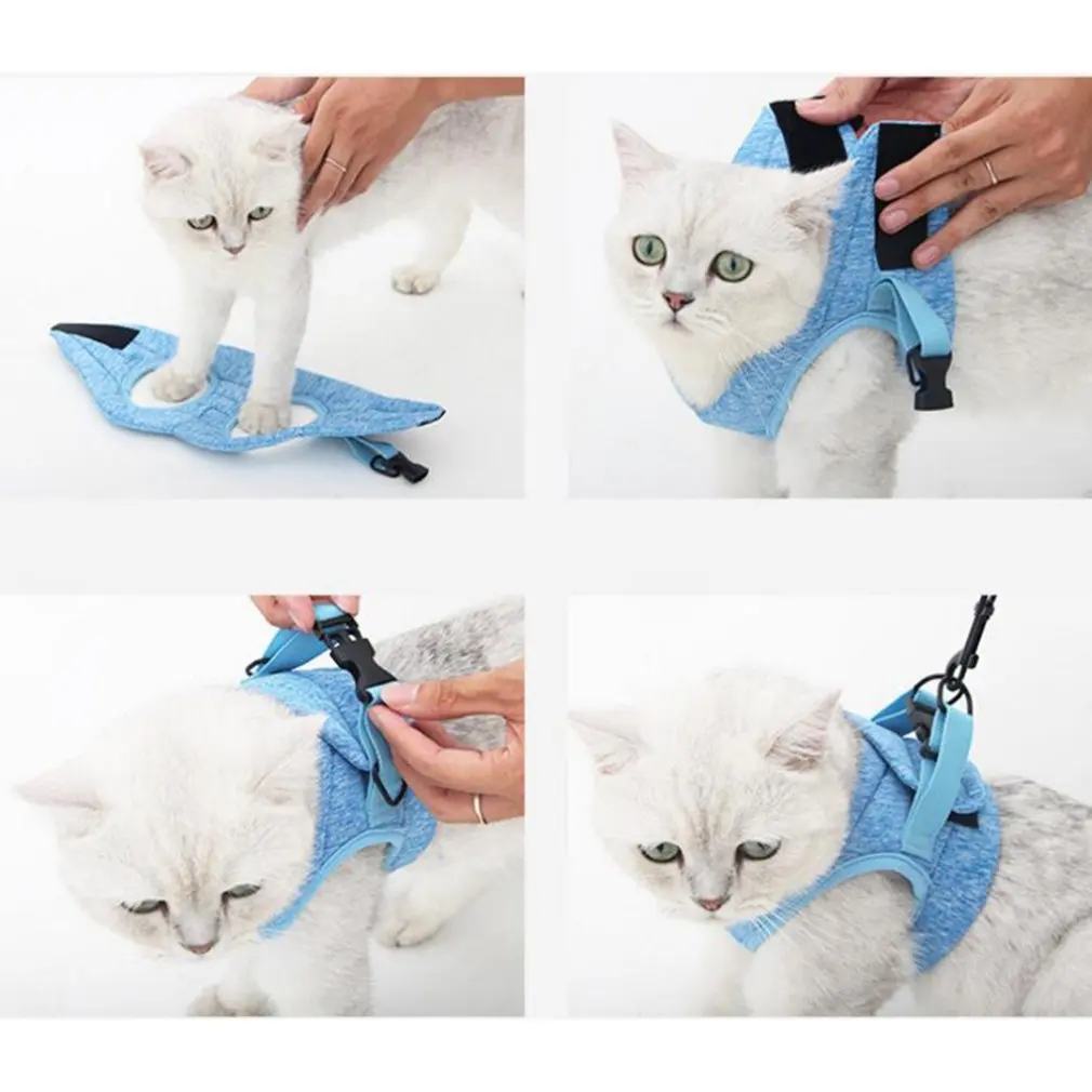 Durable Mesh Cat Harness And Leash Breathable Reflective Kitten Cats Small Dog Puppy |