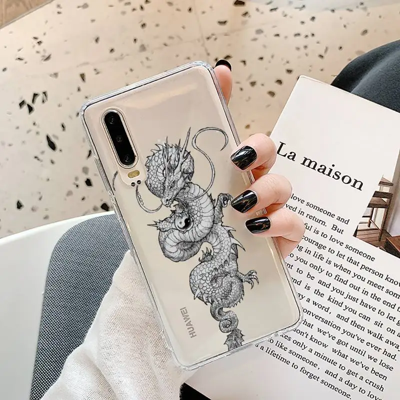 

Dragon animal pattern Phone Case Transparent for Samsung A71 S9 10 20 HUAWEI p30 40 honor 10i 8x xiaomi note 8 Pro 10t 11