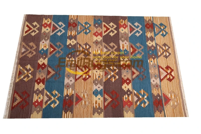 nordic style kilim rug Fabric Handmade Home For Living Room Geometric Turkish Wool Knitting