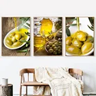 Оливковое масло и ложка еда современный кухонное украшение для дома вкусная еда картины стены искусство ресторан Плакаты HD Печать холст картины
