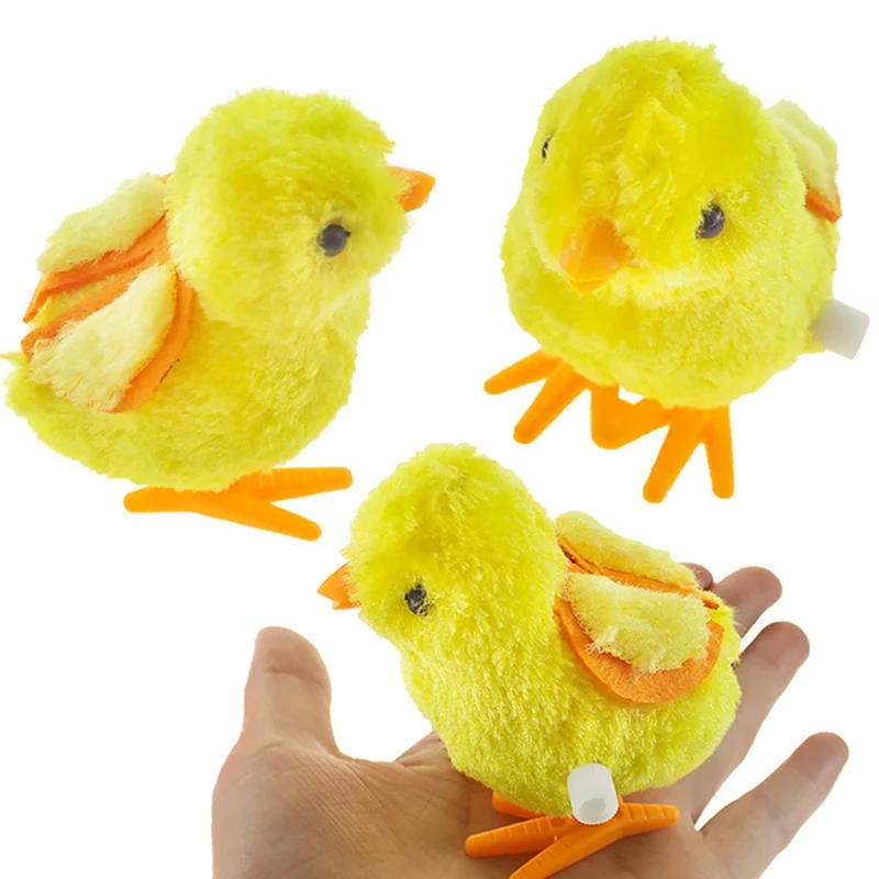 

1Pcs Cute Plush Wind Up Chicken Kids Educational Toy Clockwork Jumping Walking Chicks Toys For Children Baby Birthday Gift