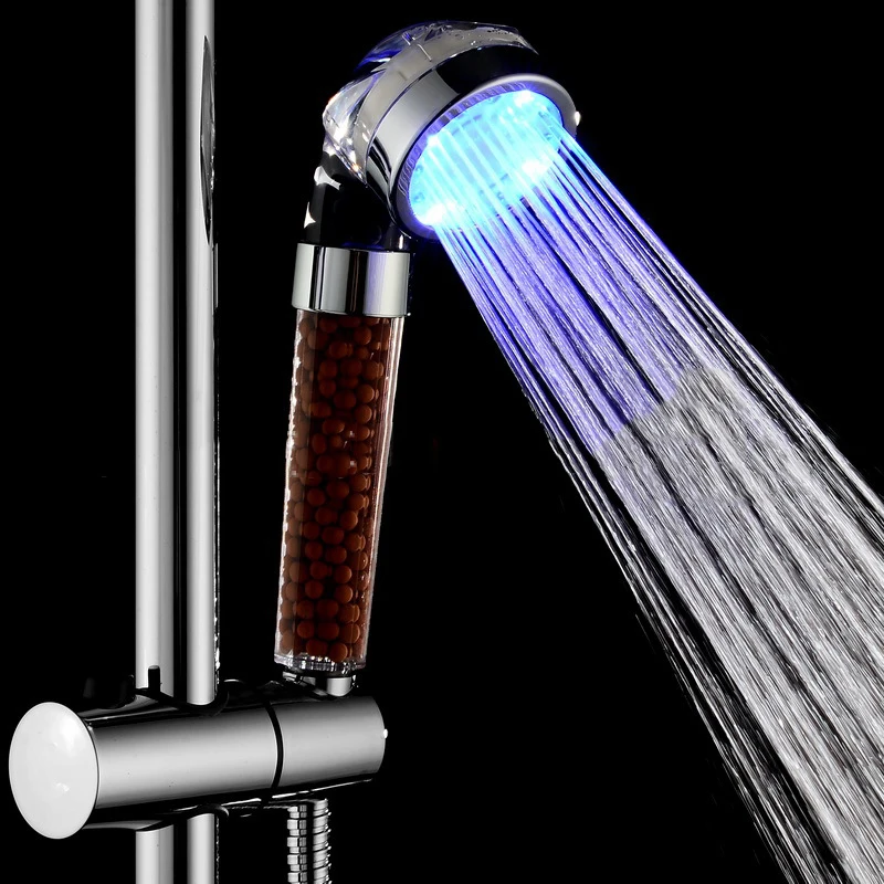 Светодиодная насадка для душа с контролем температуры воды одиночный/RGB свет