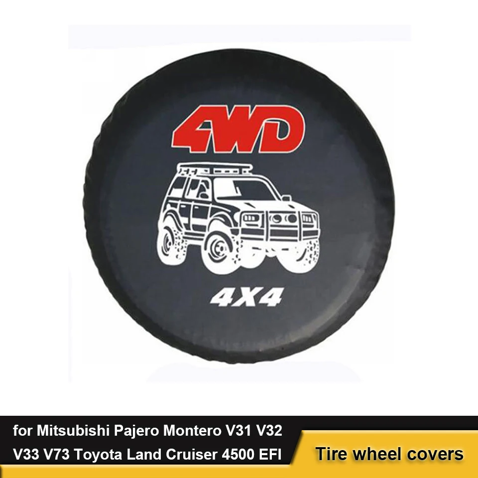 4WD 4X4 подходит для Toyota Land Cruiser 4500 EFI Mitsubishi Pajero, кожаный чехол для автомобильных запасных колес, защитный чехол