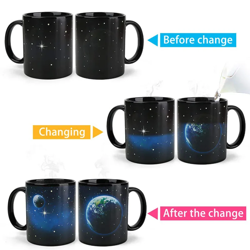 GOALONE 12 унций меняющая тепло цветная чашка для кофе волшебная Термочувствительная