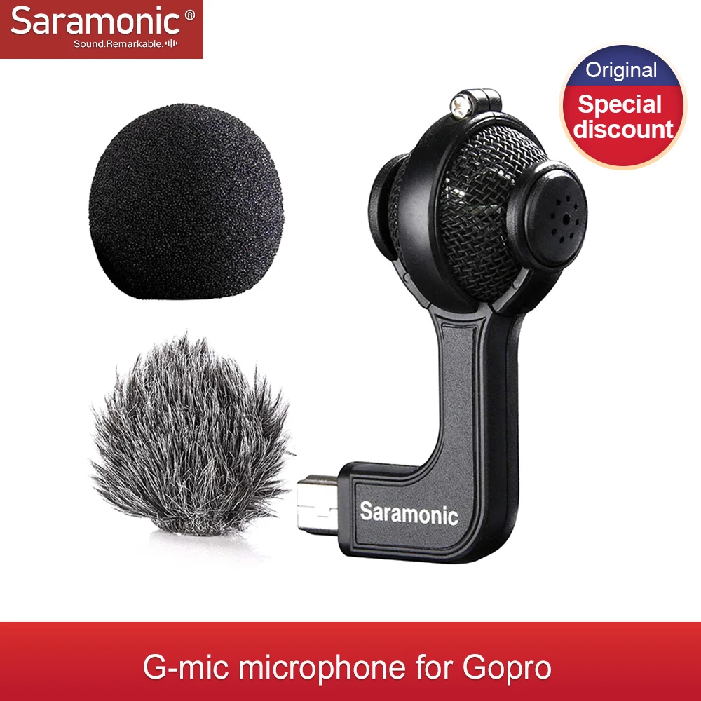 

Saramonic G-Mic Stereo Ball Gopro Microphone with Foam & Furry Windscreens for GoPro HERO3, HERO3+ and HERO4
