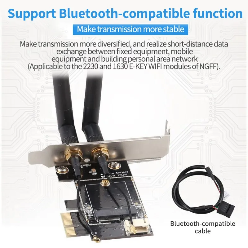 Настольный Беспроводной Wi-Fi Bluetooth-адаптер для сетевой карты PCIe на M.2 адаптер NGFF |