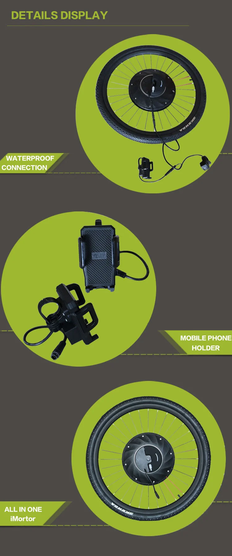 20-29 дюймов Электрический мотор для велосипеда колеса батарея внутри USB бесщеточная Планетарная втулка Ebike Imotor конверсионный комплект MTB E части велосипеда