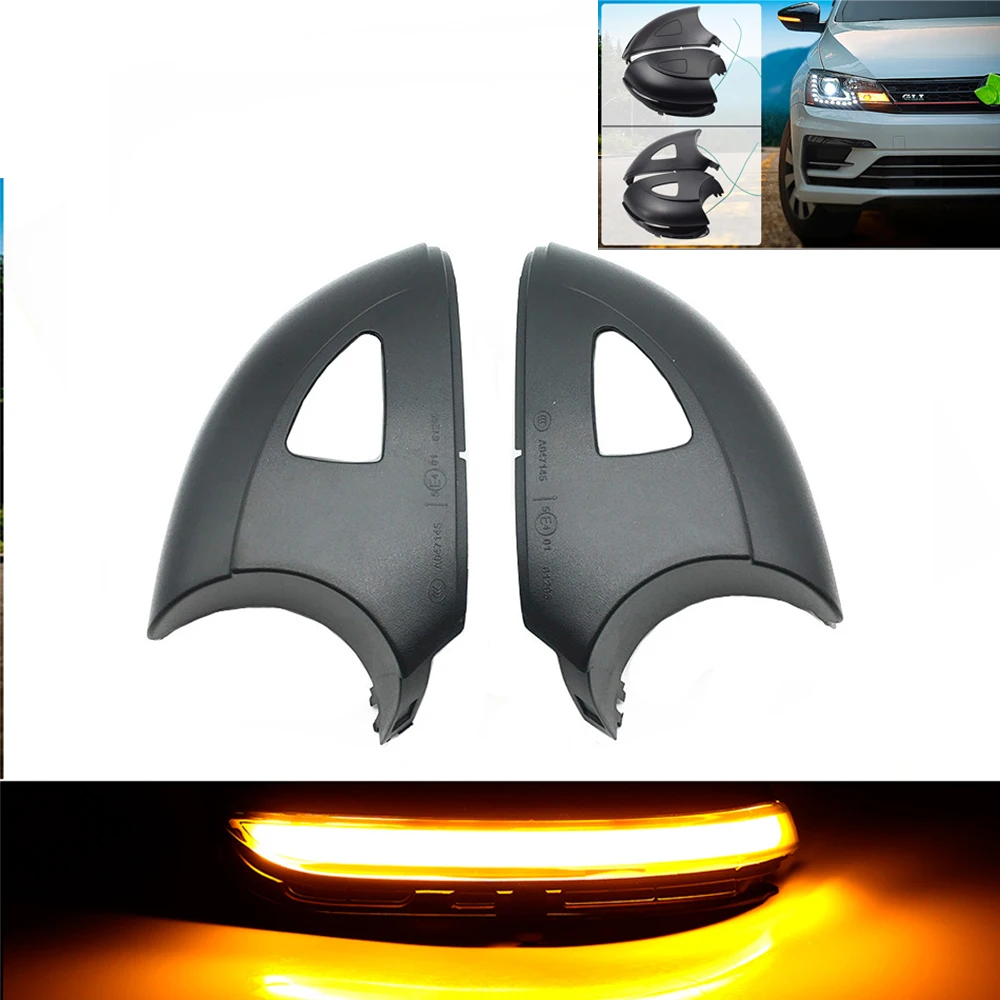 

For Volkswagen VW POLO MK5 6R 6C 2009-2013 2014 2015 2016 2017 Dynamic LED Turn Signal Light Side Wing Mirror Indicator Blinker