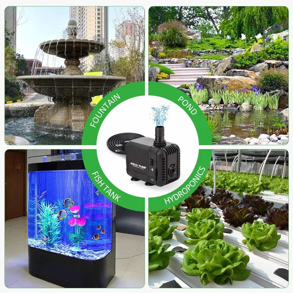 Погружной аквариумный насос бесшумный водяной фонтан 1500 л/ч для аквариума